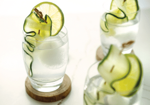 Gin and tonic with cucumber