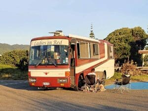 On the road: Sharon Hastie and Kathleen Hall